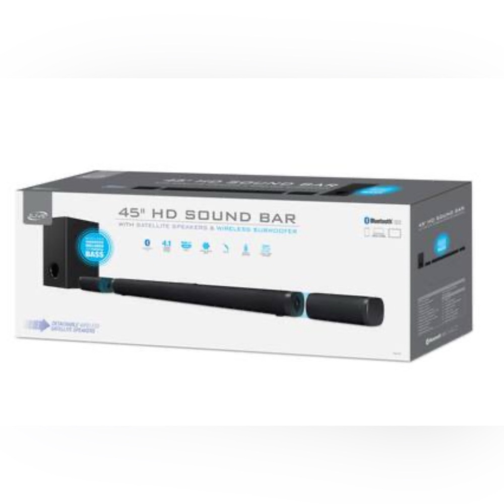 iLive 45″ Bluetooth Soundbar + Wireless Subwoofer & Satellite Speakers